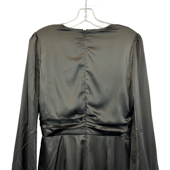 Andree by Unit Womens Long Sleeve V-Neck Twisted Waist Pant Jumpsuit Black S New - Picture 7 of 11